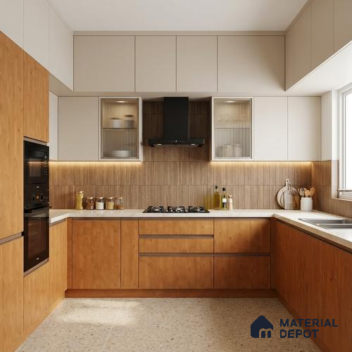 Wooden Look LM 01673 Soft Beech 8 ft x 4 ft Texture Finish Decorative Laminate - 1 mm | Suitable for TV Unit, Wardrobe, Kitchen Cabinets