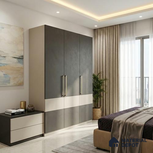 Solid Colors Look LM 01693 Storm Grey 8 ft x 4 ft Super Matte Finish Decorative Laminate - 1 mm | Suitable for Living Room, Kitchen, Office