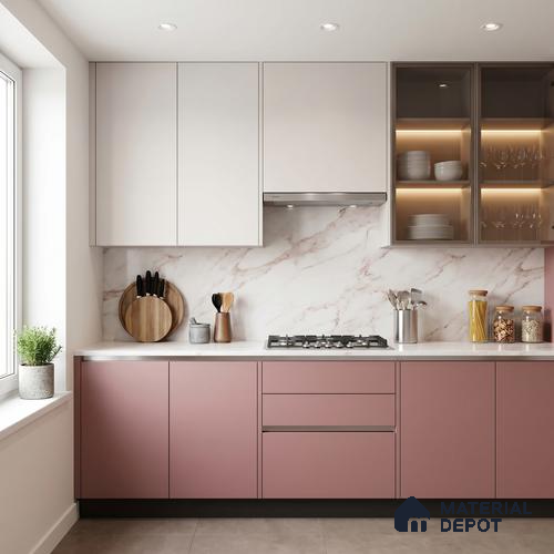 Solid Colors Look LM 01694 Rose Wood Rosewood Pink 8 ft x 4 ft Super Matte Finish Decorative Laminate - 1 mm | Suitable for Living Room, Kitchen, Office