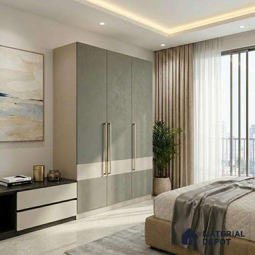 Solid Colors Look LM 01697 Light Warm Light Grey 8 ft x 4 ft Super Matte Finish Decorative Laminate - 1 mm | Suitable for Living Room, Kitchen, Office