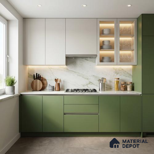 Solid Colors Look LM 01699 Parrot Green 8 ft x 4 ft Super Matte Finish Decorative Laminate - 1 mm | Suitable for Living Room, Kitchen, Office