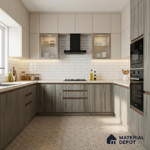 Wooden Look LM 01740 Spanish Nyatoh 8 ft x 4 ft Suede Finish Decorative Laminate - 1 mm | Suitable for TV Unit, Wardrobe, Kitchen Cabinets
