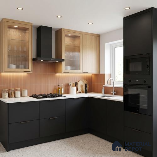Solid Colors Look LM 01760 Jet Black 8 ft x 4 ft Suede Finish Decorative Laminate - 1 mm | Suitable for Living Room, Kitchen, Office