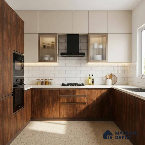 Wooden Look LM 02819 Bronze Musk 8 ft x 4 ft Fine Sand Stone Finish Decorative Laminate - 1 mm | Suitable for TV Unit, Wardrobe, Kitchen Cabinets