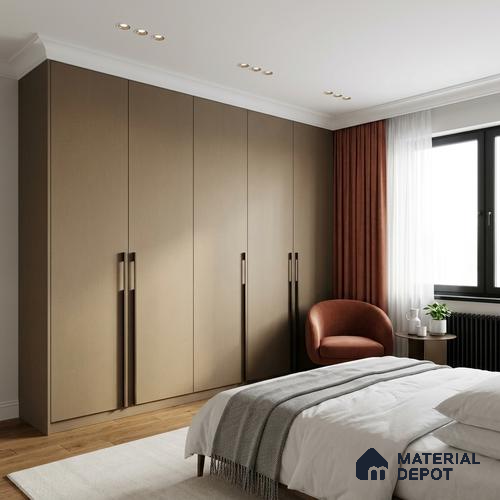 Textured Solid Look LM 02823 Beaver Brown 8 ft x 4 ft Stonem Finish Decorative Laminate - 1 mm | Suitable for TV Unit, Wardrobe, Kitchen Cabinets