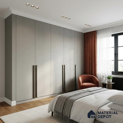 Textured Solid Look LM 02825 Light Grey 8 ft x 4 ft Stone Finish Decorative Laminate - 1 mm | Suitable for TV Unit, Wardrobe, Kitchen Cabinets