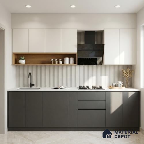 Textured Solid Look LM 02828 Dark Grey 8 ft x 4 ft Stone Finish Decorative Laminate - 1 mm | Suitable for TV Unit, Wardrobe, Kitchen Cabinets