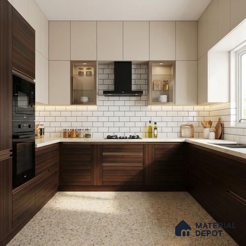 Wooden Look LM 02830 HZN 667 HZ Chic Choco 8 ft x 4 ft Horizontal Natura Finish Decorative Laminate - 1 mm | Suitable for TV Unit, Wardrobe, Kitchen Cabinets