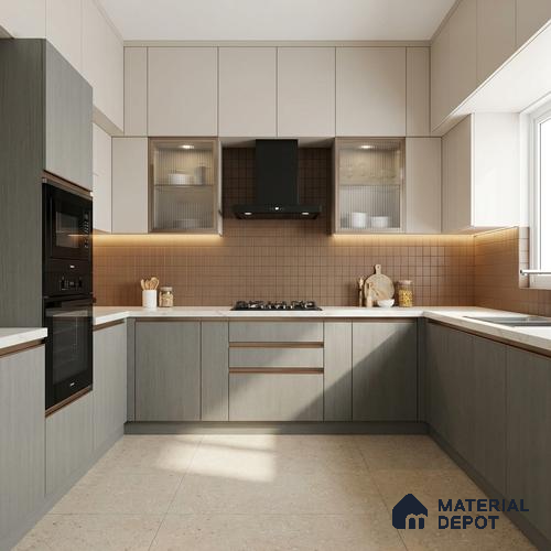 Wooden Look LM 02837 Burma Teak 8 ft x 4 ft Rugged Soft Oak Finish Decorative Laminate - 1 mm | Suitable for TV Unit, Wardrobe, Kitchen Cabinets