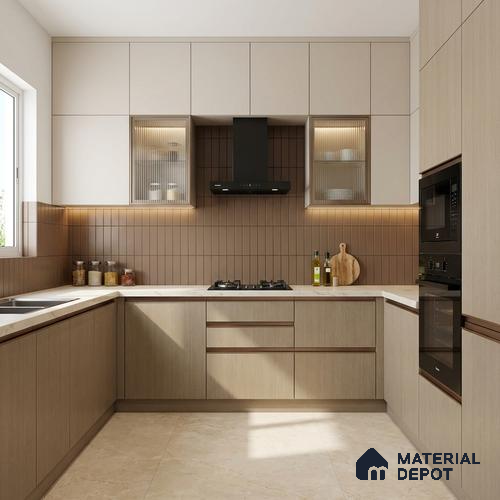 Wooden Look LM 02838 Burma Teak Ivory 8 ft x 4 ft Rugged Soft Oak Finish Decorative Laminate - 1 mm | Suitable for TV Unit, Wardrobe, Kitchen Cabinets