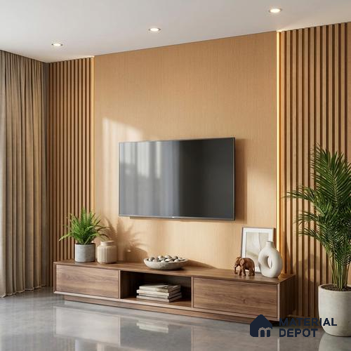 Wooden Look LM 02839 Burma Teak Yellow 8 ft x 4 ft Rugged Soft Oak Finish Decorative Laminate - 1 mm | Suitable for TV Unit, Wardrobe, Kitchen Cabinets