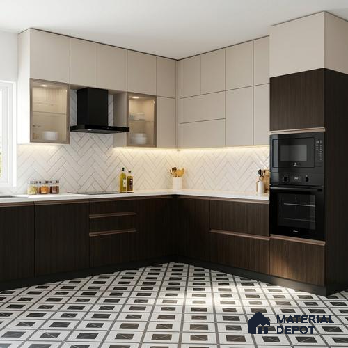 Wooden Look LM 02867 Burned Timber 8 ft x 4 ft Zero Soft Oak Finish Decorative Laminate - 1 mm | Suitable for TV Unit, Wardrobe, Kitchen Cabinets