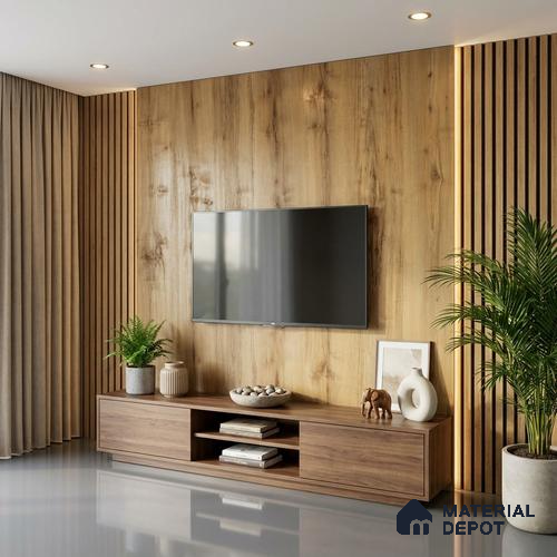 Wooden Look LM 02870 Peanut Pine 8 ft x 4 ft Zero Soft Oak Finish Decorative Laminate - 1 mm | Suitable for TV Unit, Wardrobe, Kitchen Cabinets