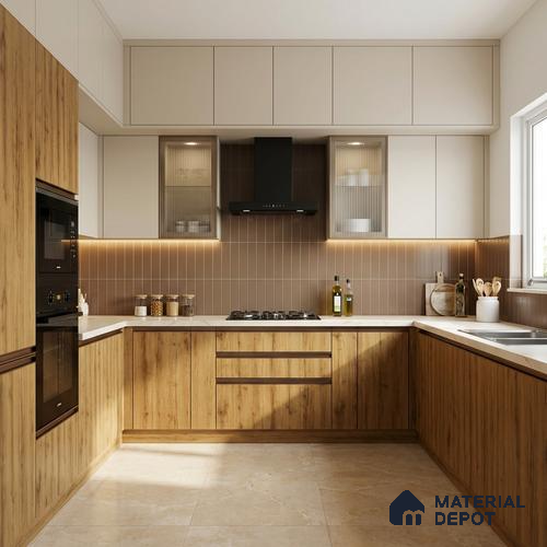 Wooden Look LM 02870 Peanut Pine 8 ft x 4 ft Zero Soft Oak Finish Decorative Laminate - 1 mm | Suitable for TV Unit, Wardrobe, Kitchen Cabinets