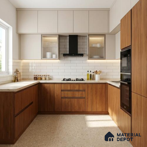 Wooden Look LM 02880 Dessertian 8 ft x 4 ft Hydra Bark Finish Decorative Laminate - 1 mm | Suitable for TV Unit, Wardrobe, Kitchen Cabinets