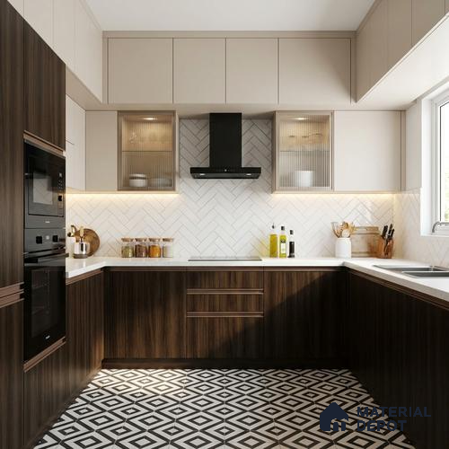Wooden Look LM 02883 Green Wooden 8 ft x 4 ft Zontal Line Finish Decorative Laminate - 1 mm | Suitable for TV Unit, Wardrobe, Kitchen Cabinets