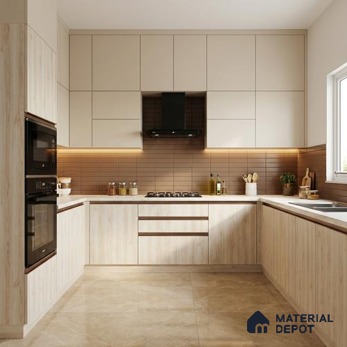 Wooden Look LM 02884 Knotty Pine 8 ft x 4 ft Zontal Line Finish Decorative Laminate - 1 mm | Suitable for TV Unit, Wardrobe, Kitchen Cabinets