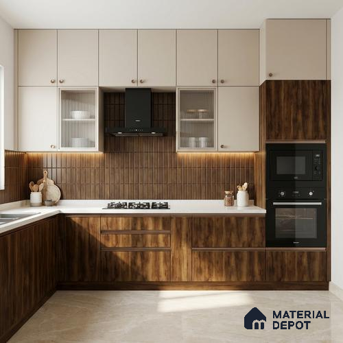 Wooden Look LM 02885 Kenya Wooden 8 ft x 4 ft Zontal Line Finish Decorative Laminate - 1 mm | Suitable for TV Unit, Wardrobe, Kitchen Cabinets