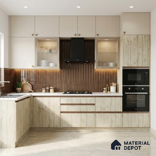Wooden Look LM 02912 Cuneo Oak Light 8 ft x 4 ft Crest Wooden Finish Decorative Laminate - 1 mm | Suitable for TV Unit, Wardrobe, Kitchen Cabinets