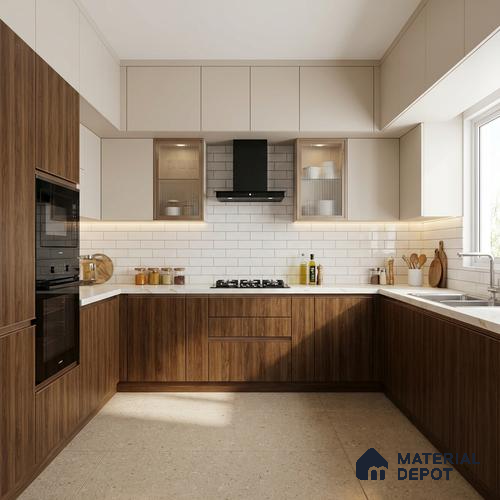 Wooden Look LM 02913 Manchurian Walnut 8 ft x 4 ft Crest Wooden Finish Decorative Laminate - 1 mm | Suitable for TV Unit, Wardrobe, Kitchen Cabinets