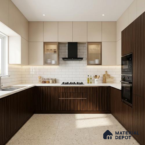 Wooden Look LM 02914 Smoke Walnut 8 ft x 4 ft Impress Grain Finish Decorative Laminate - 1 mm | Suitable for TV Unit, Wardrobe, Kitchen Cabinets