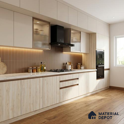 Wooden Look LM 02915 Knotty Pine 8 ft x 4 ft Impress Grain Finish Decorative Laminate - 1 mm | Suitable for TV Unit, Wardrobe, Kitchen Cabinets