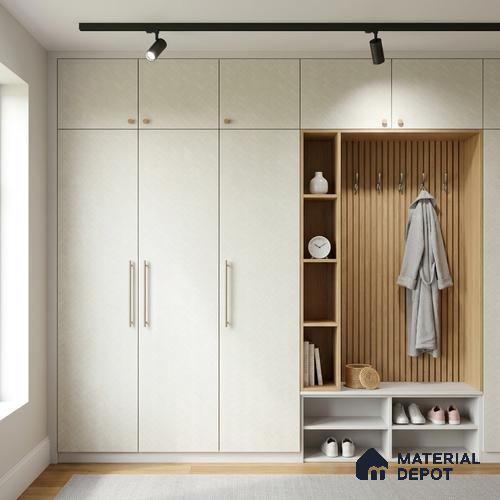 cream Marble Look LM 02918 8 ft x 4 ft Texture Finish Decorative Laminate - 1 mm | Suitable for TV Unit, Wardrobe, Kitchen Cabinets
