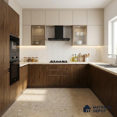 Wooden Look LM 02928 Cuneo Oak Cherry 8 ft x 4 ft Horizona Finish Decorative Laminate - 1 mm | Suitable for TV Unit, Wardrobe, Kitchen Cabinets