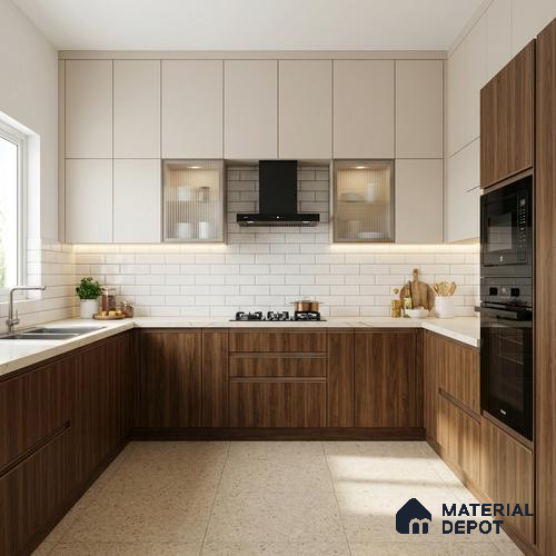 Wooden Look LM 02930 Manchurian Walnut 8 ft x 4 ft Rough Veneer Finish Decorative Laminate - 1 mm | Suitable for TV Unit, Wardrobe, Kitchen Cabinets