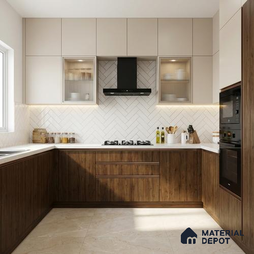Wooden Look LM 02933 Cuneo Oak Cherry 8 ft x 4 ft Rough Veneer Finish Decorative Laminate - 1 mm | Suitable for TV Unit, Wardrobe, Kitchen Cabinets