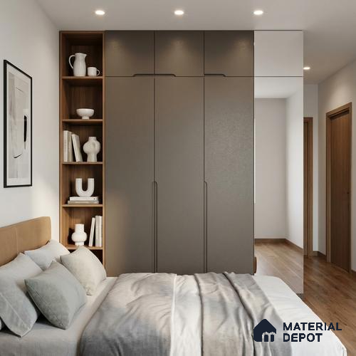 Textured Solid Look LM 02938 Metallic Black 8 ft x 4 ft Textura Finish Decorative Laminate - 1 mm | Suitable for TV Unit, Wardrobe, Kitchen Cabinets