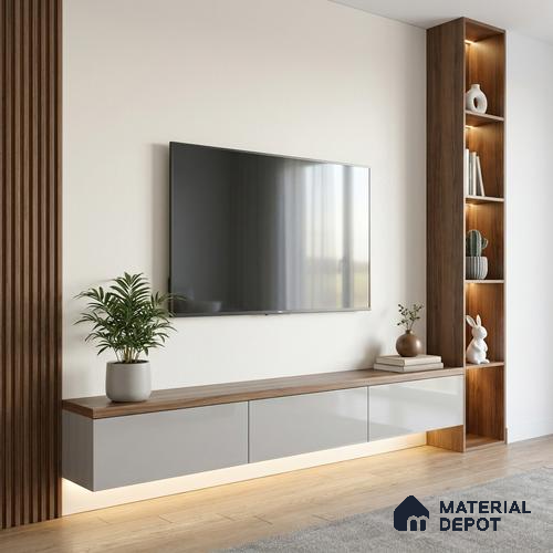 Textured Solid Look LM 02943 Metallic Ivory 8 ft x 4 ft Textura Finish Decorative Laminate - 1 mm | Suitable for TV Unit, Wardrobe, Kitchen Cabinets