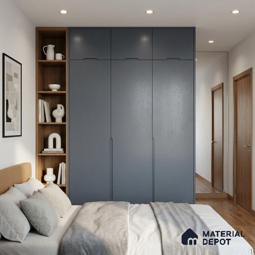 Textured Solid Look LM 02944 Metallic Blue 8 ft x 4 ft Textura Finish Decorative Laminate - 1 mm | Suitable for TV Unit, Wardrobe, Kitchen Cabinets