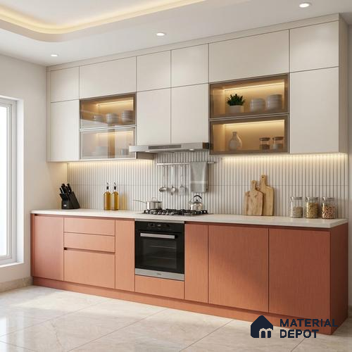 Brown Metallic Look LM 02945 Copper 8 ft x 4 ft Foil Finish Decorative Laminate - 1 mm | Suitable for TV Unit, Wardrobe, Kitchen Cabinets