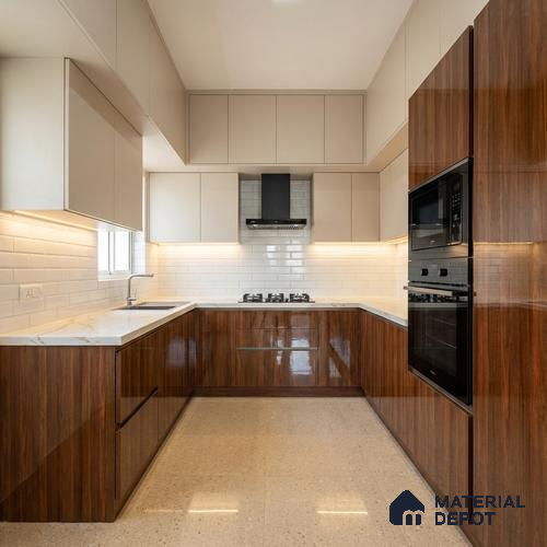 Wooden Look LM 02949 Balsa Red 8 ft x 4 ft High Gloss Finish Decorative Laminate - 1 mm | Suitable for TV Unit, Wardrobe, Kitchen Cabinets
