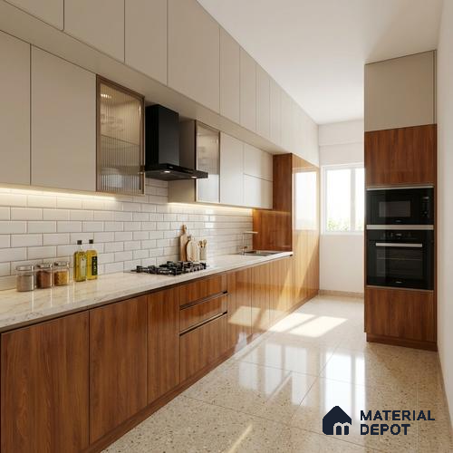 Wooden Look LM 02950 Balsa Yellow 8 ft x 4 ft High Gloss Finish Decorative Laminate - 1 mm | Suitable for TV Unit, Wardrobe, Kitchen Cabinets