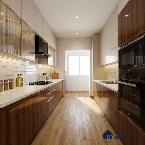 Wooden Look LM 02958 Rusted Maple 8 ft x 4 ft High Gloss Finish Decorative Laminate - 1 mm | Suitable for TV Unit, Wardrobe, Kitchen Cabinets