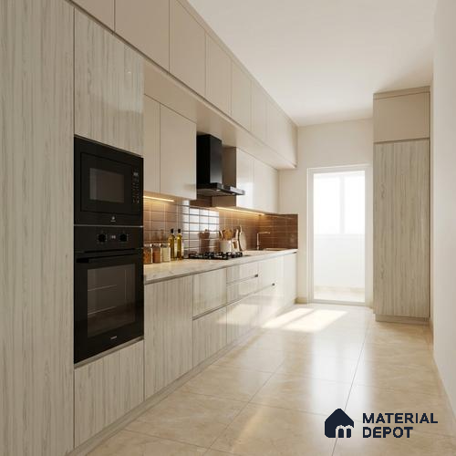 Wooden Look LM 02968 Swish Elm 8 ft x 4 ft High Gloss Finish Decorative Laminate - 1 mm | Suitable for TV Unit, Wardrobe, Kitchen Cabinets
