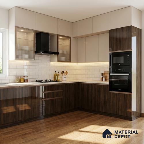 Wooden Look LM 02970 Country Oak 8 ft x 4 ft High Gloss Finish Decorative Laminate - 1 mm | Suitable for TV Unit, Wardrobe, Kitchen Cabinets