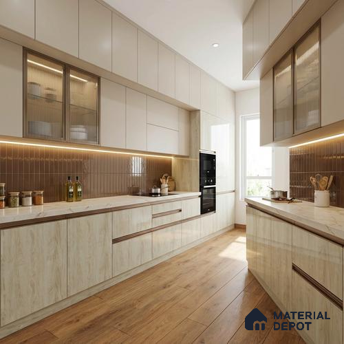 Wooden Look LM 02972 Casablanca 8 ft x 4 ft High Gloss Finish Decorative Laminate - 1 mm | Suitable for TV Unit, Wardrobe, Kitchen Cabinets