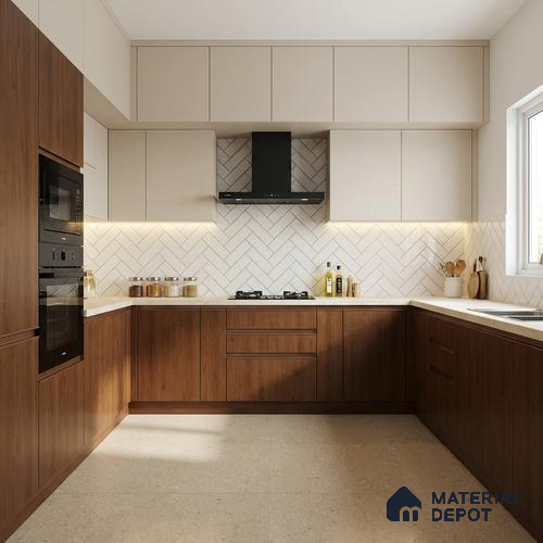 Wooden Look LM 02985 Balsar Cherry 8 ft x 4 ft Suede Finish Decorative Laminate - 1 mm | Suitable for TV Unit, Wardrobe, Kitchen Cabinets