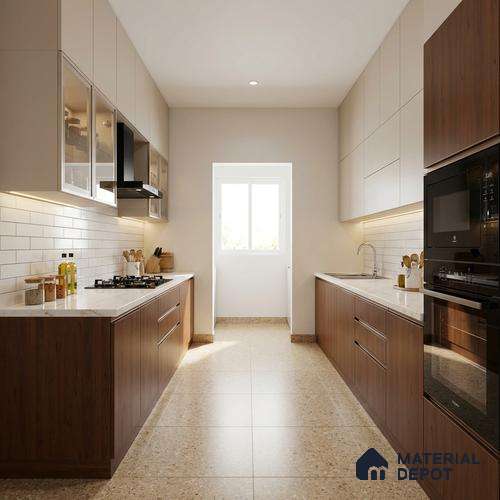 Wooden Look LM 02986 Carapa 8 ft x 4 ft Suede Finish Decorative Laminate - 1 mm | Suitable for TV Unit, Wardrobe, Kitchen Cabinets