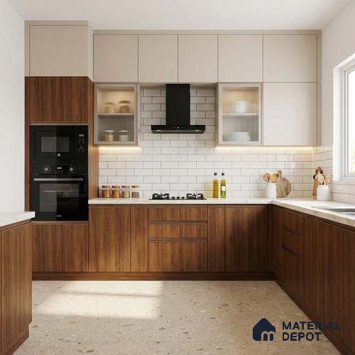 Wooden Look LM 02987 Tribcano 8 ft x 4 ft Suede Finish Decorative Laminate - 1 mm | Suitable for TV Unit, Wardrobe, Kitchen Cabinets