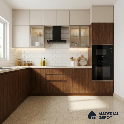 Wooden Look LM 02996 Amber Wooden 8 ft x 4 ft Suede Finish Decorative Laminate - 1 mm | Suitable for TV Unit, Wardrobe, Kitchen Cabinets