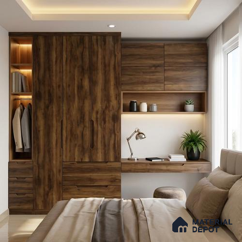 Wooden Look LM 02998 Kenya Wooden 8 ft x 4 ft Suede Finish Decorative Laminate - 1 mm | Suitable for TV Unit, Wardrobe, Kitchen Cabinets
