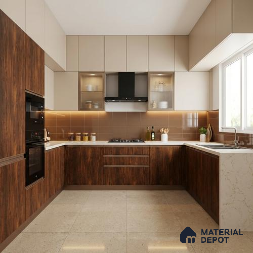 Wooden Look LM 03001 Bronze Musk 8 ft x 4 ft Suede Finish Decorative Laminate - 1 mm | Suitable for TV Unit, Wardrobe, Kitchen Cabinets