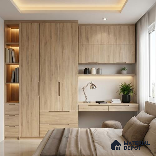 Wooden Look LM 03007 Village Oak 8 ft x 4 ft Suede Finish Decorative Laminate - 1 mm | Suitable for TV Unit, Wardrobe, Kitchen Cabinets