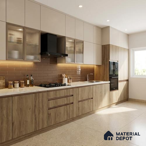 Wooden Look LM 03013 Highland Dark 8 ft x 4 ft Suede Finish Decorative Laminate - 1 mm | Suitable for TV Unit, Wardrobe, Kitchen Cabinets