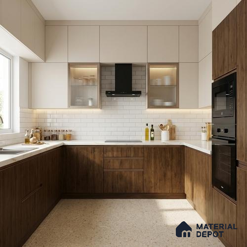 Wooden Look LM 03016 Cuneo Oak Cherry 8 ft x 4 ft Suede Finish Decorative Laminate - 1 mm | Suitable for TV Unit, Wardrobe, Kitchen Cabinets