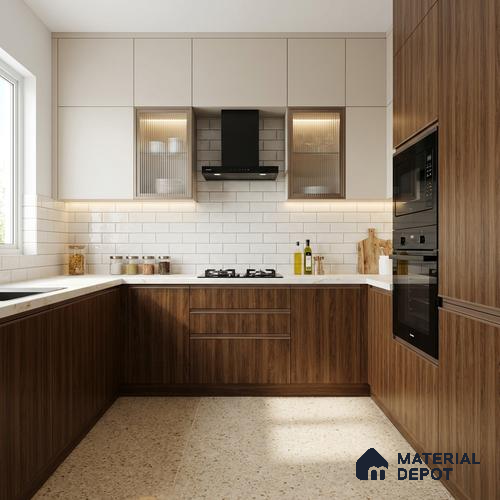 Wooden Look LM 03018 Manchurian Walnut 8 ft x 4 ft Suede Finish Decorative Laminate - 1 mm | Suitable for TV Unit, Wardrobe, Kitchen Cabinets
